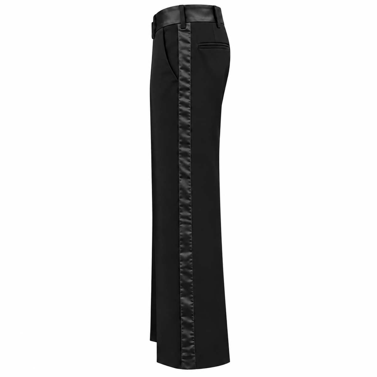 Pantalone Palazzo Nero Banda Laterale Nera