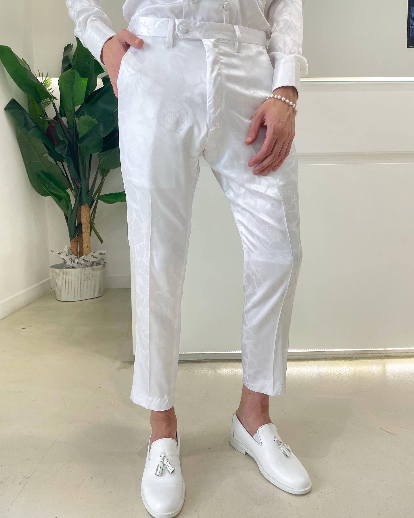 Pantalone HOLLAND - White Flowers