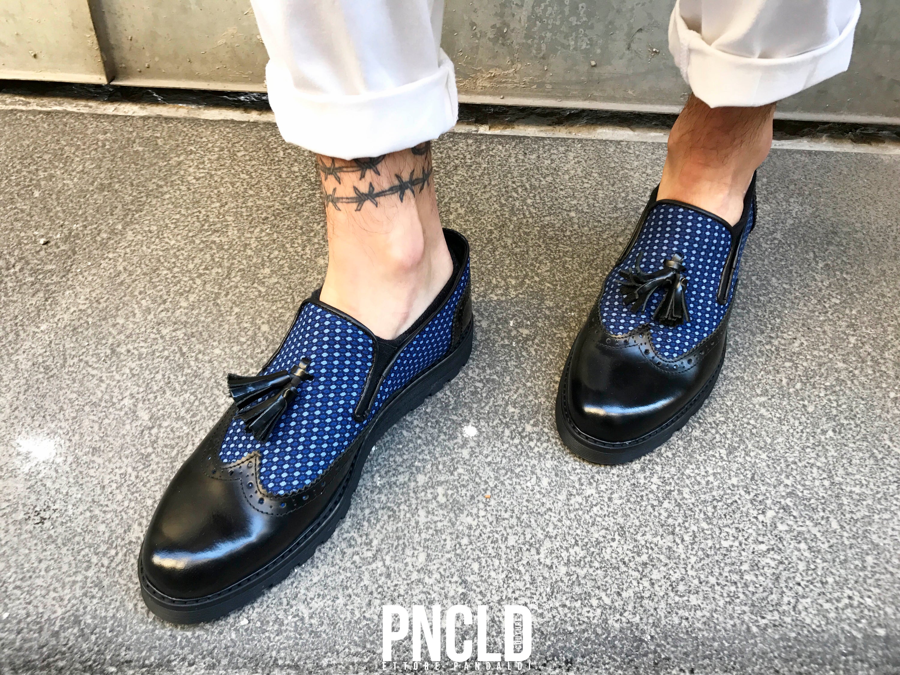 Zapato DYLAN - Negro/Azul Pois