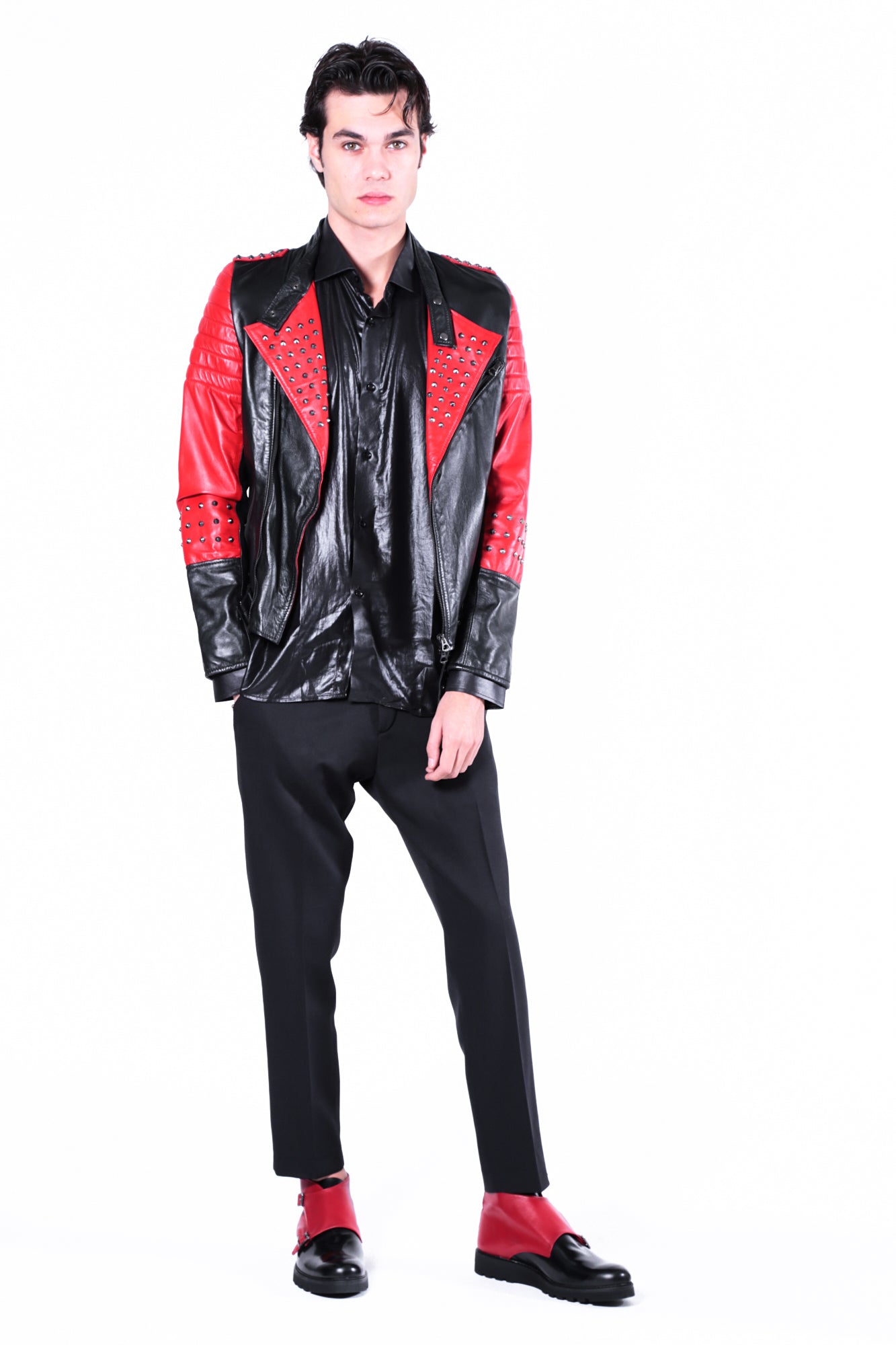 Chiodo BIRMINGHAM - Red/Black Studded