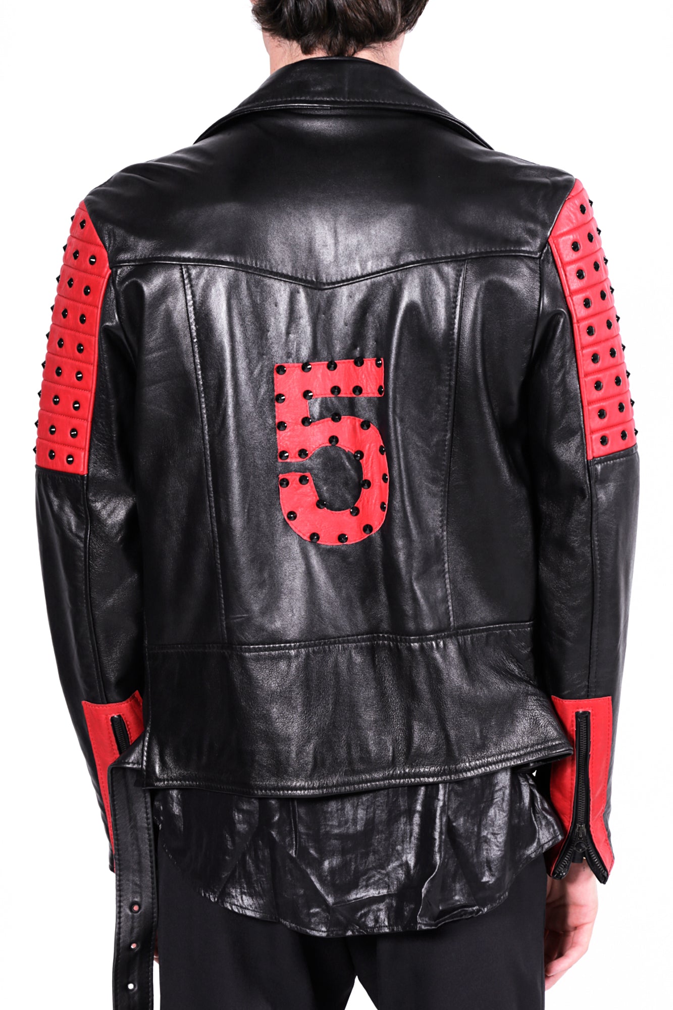 Veste de motard HOLLYWOOD - Noir/Rouge