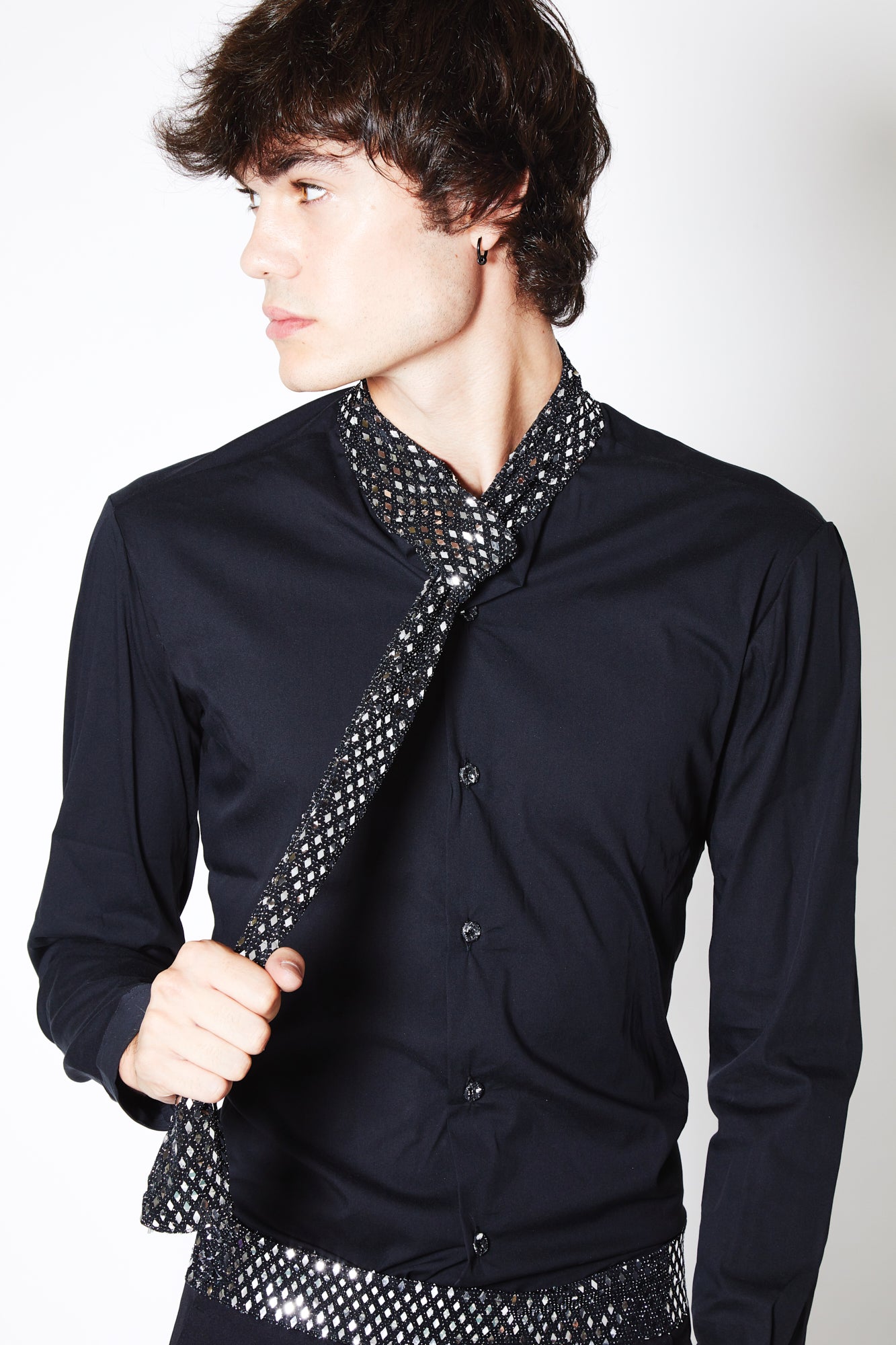 Camicia PRINCE - Black/Glitter Silver - pncldcouture