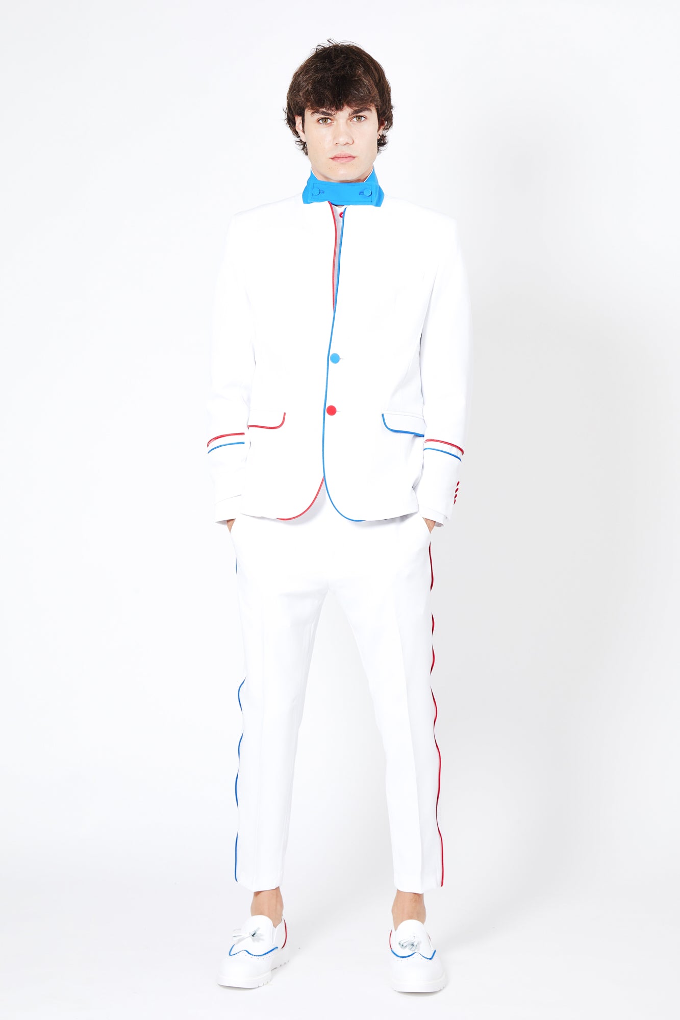 Giacca BEATLES - White/Red-Blue - pncldcouture