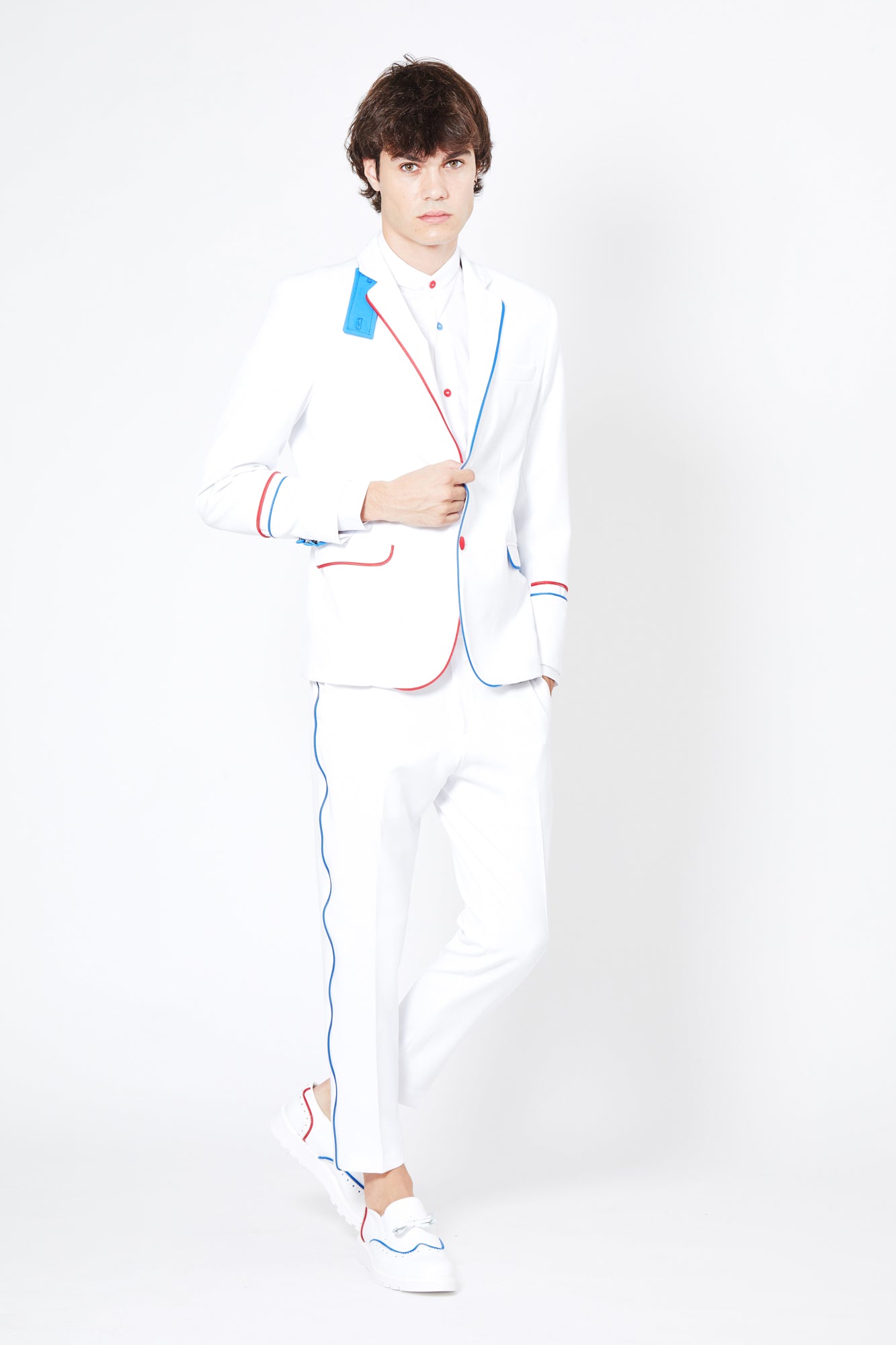 Giacca BEATLES - White/Red-Blue - pncldcouture