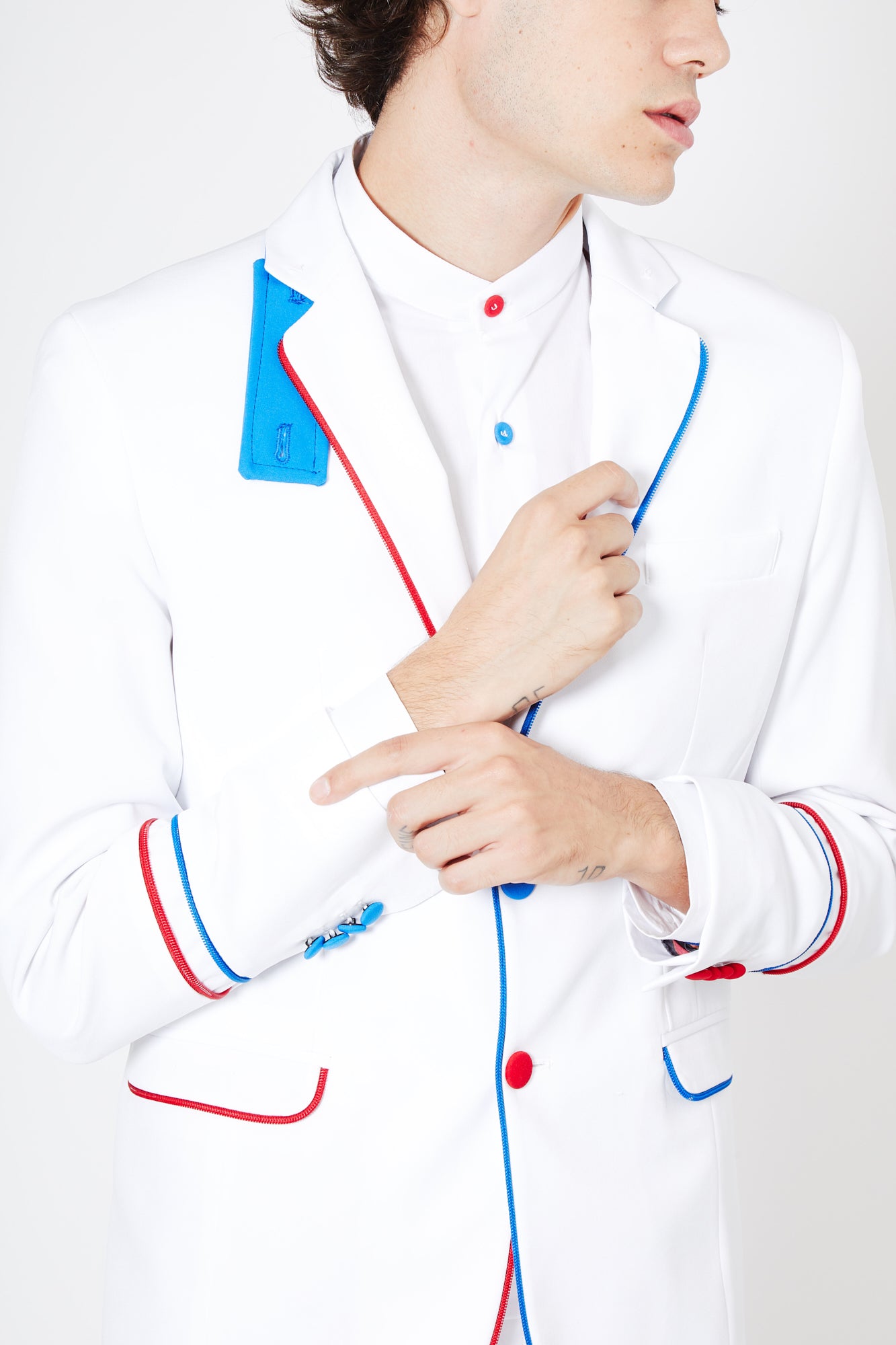 Giacca BEATLES - White/Red-Blue - pncldcouture