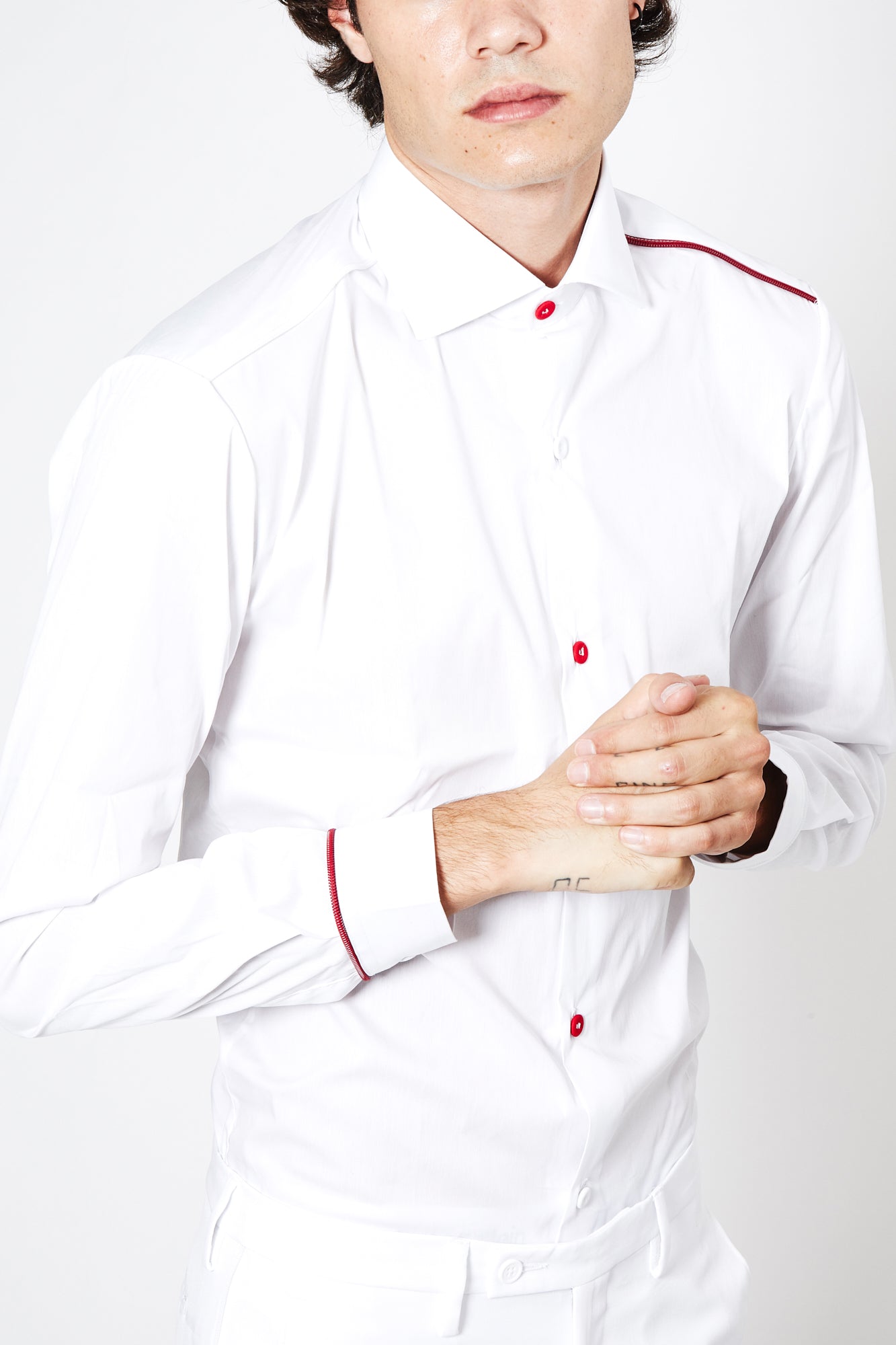 Camicia BEATLES - White/Red-White CN - pncldcouture