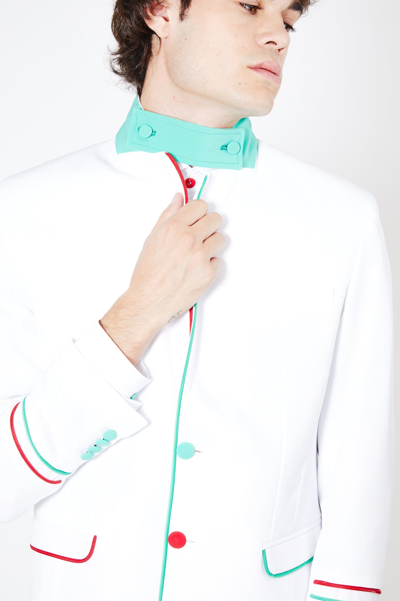 Giacca BEATLES - White/Red-Green - pncldcouture