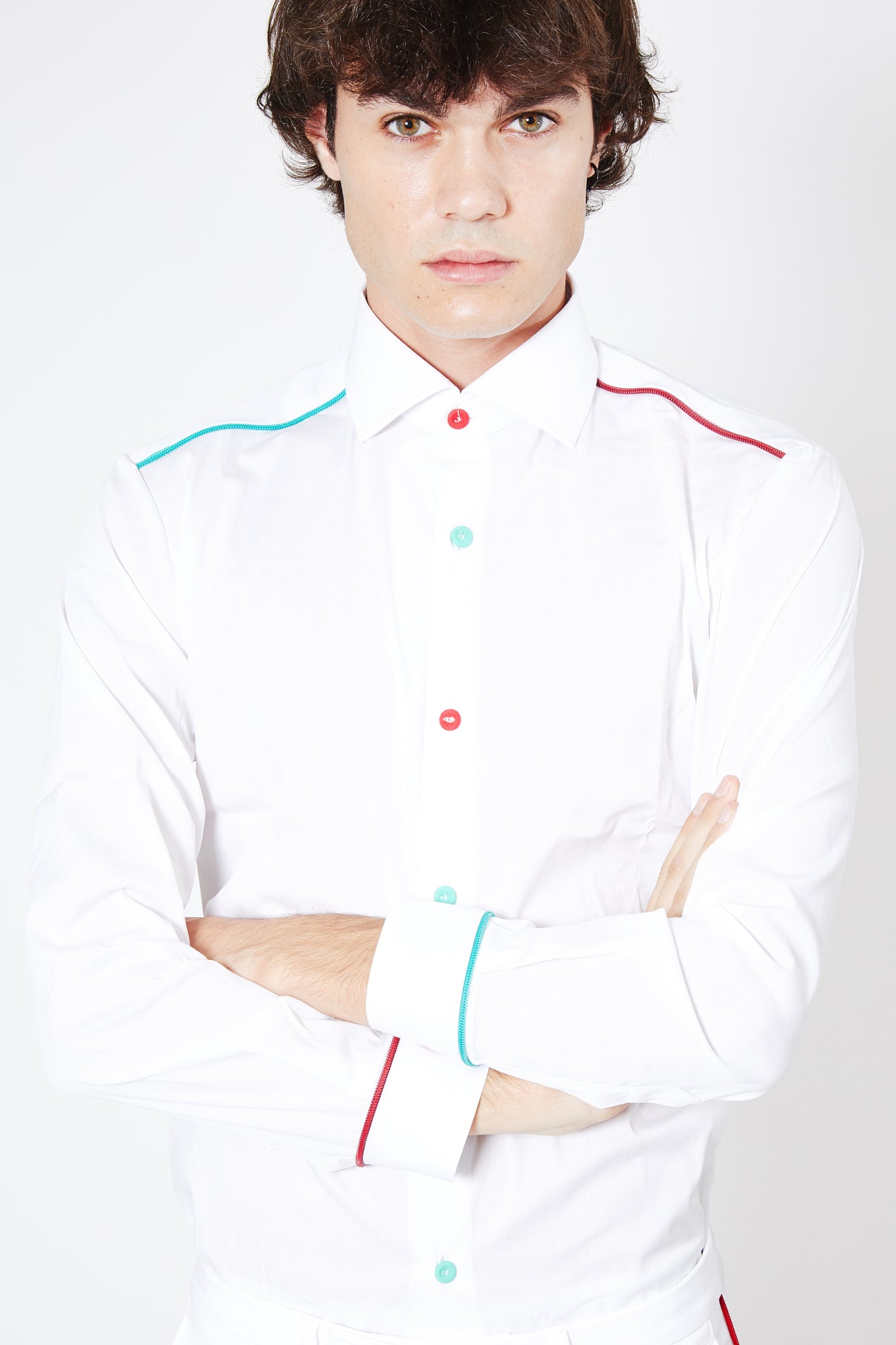 Camicia BEATLES - White/Red-White CN - pncldcouture