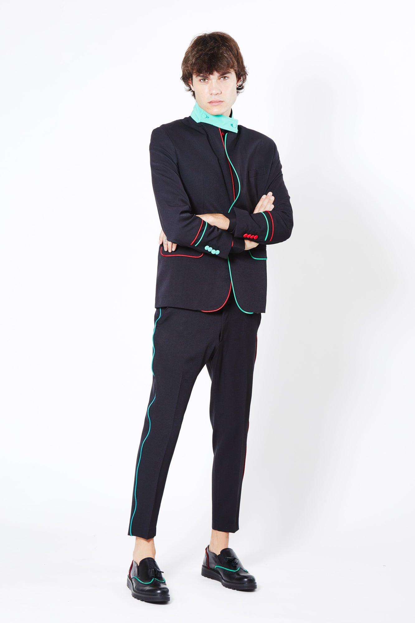 Giacca BEATLES - Black/Red-Green - pncldcouture