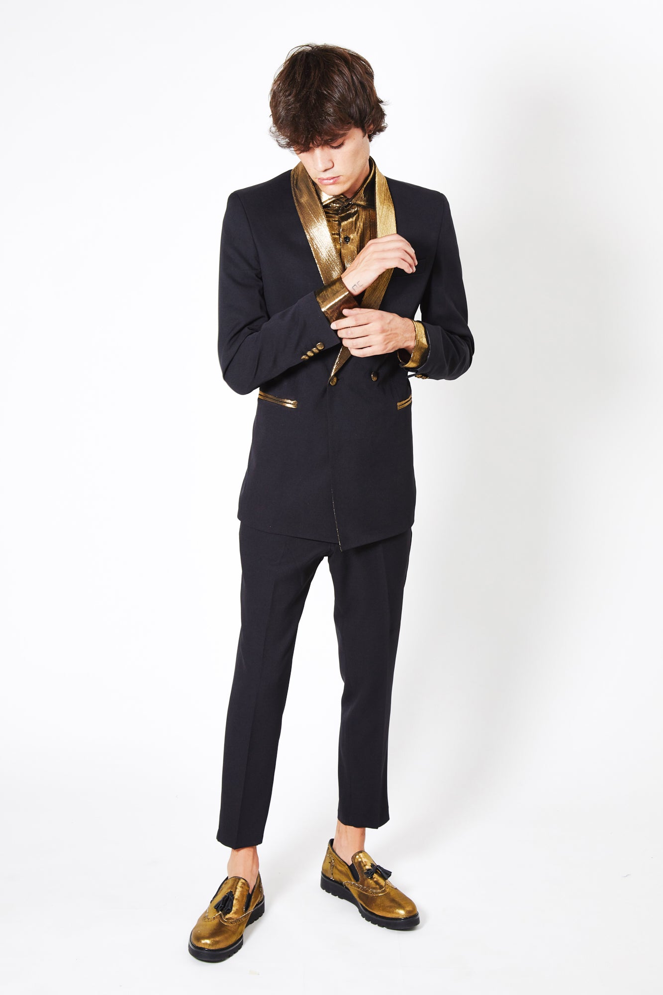 Giacca PRINCE - Black/Striped Gold - pncldcouture