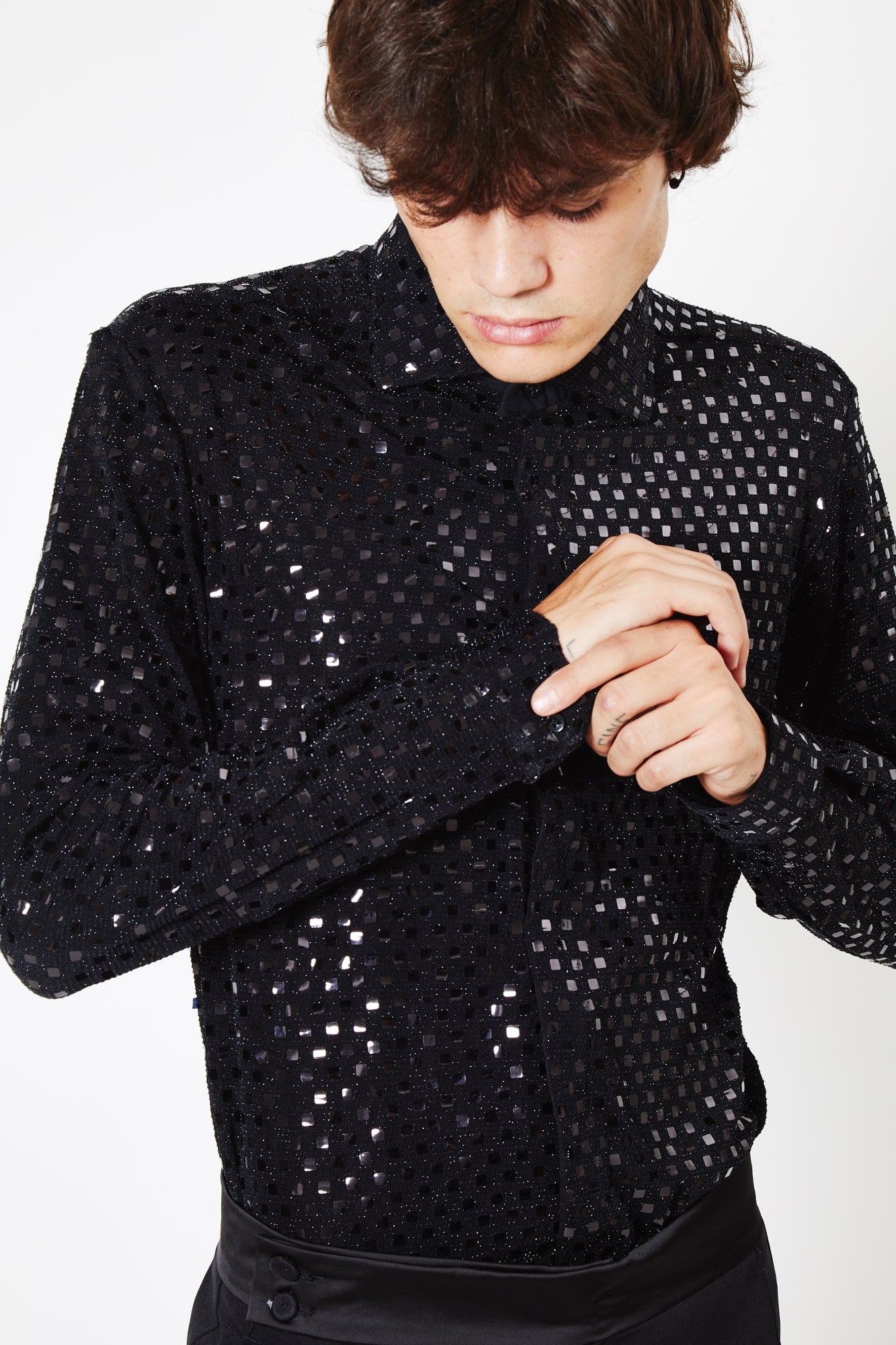 Camicia BLACK GLITTER - pncldcouture