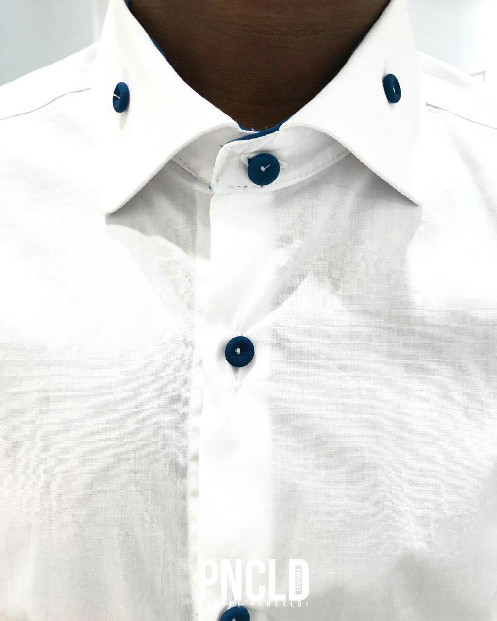 Camisa LENNOX - Botones blanco/verde azulado