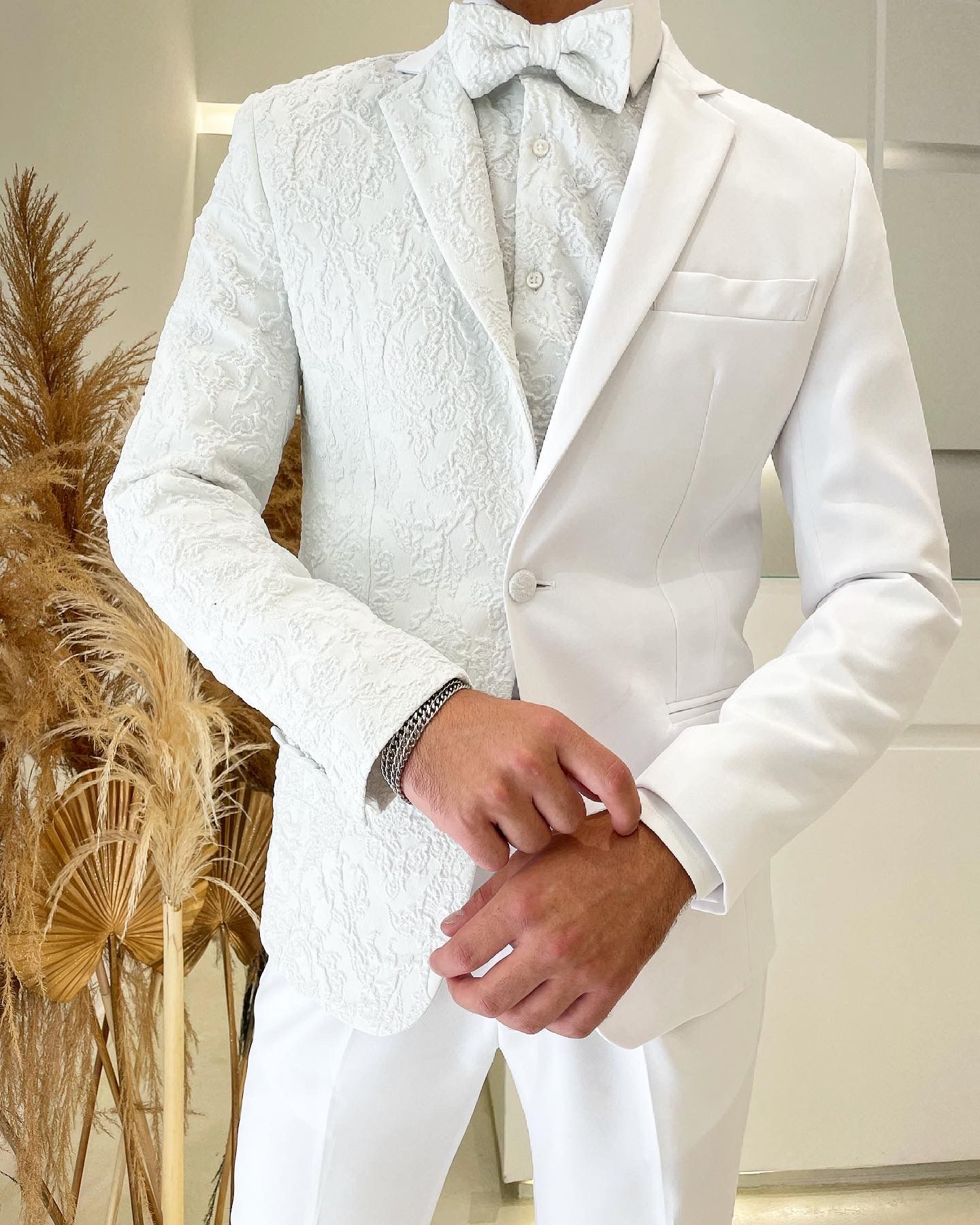 Veste DOUBLE ELTON JOHN - Blanc/Damas Blanc