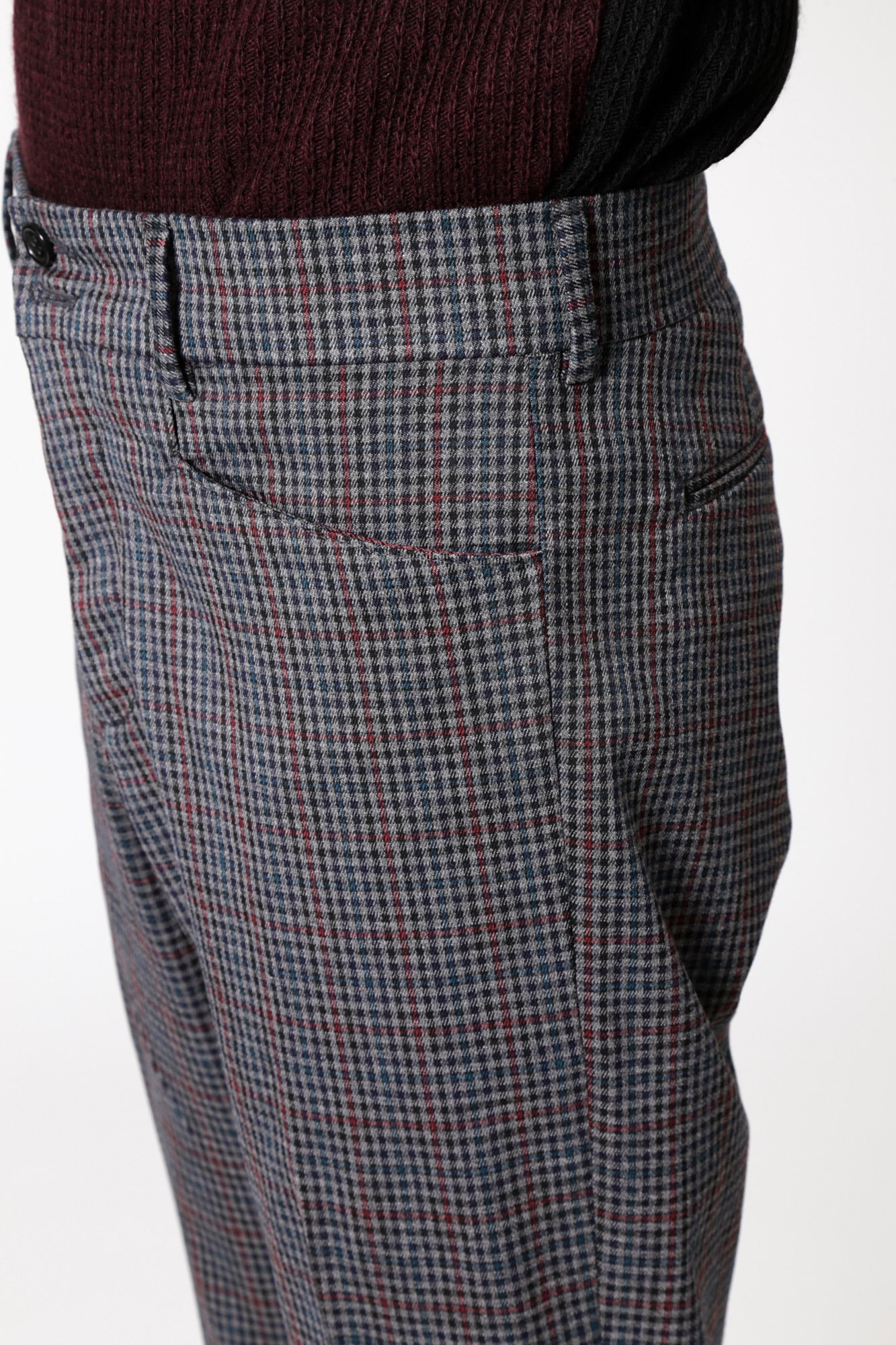 Pantalone SANTANA - Dark Gray Square Red Line