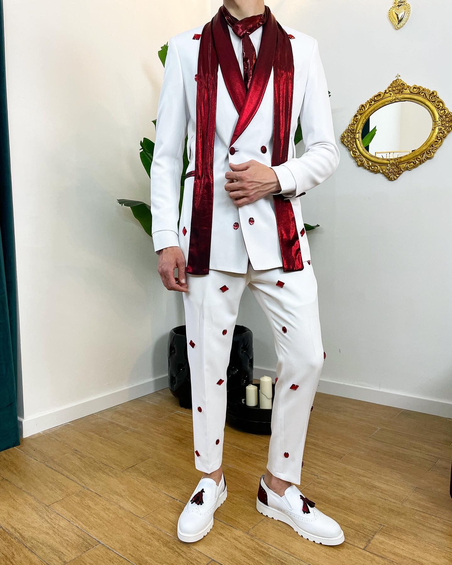 Giacca PRINCE - White/Red Jewles