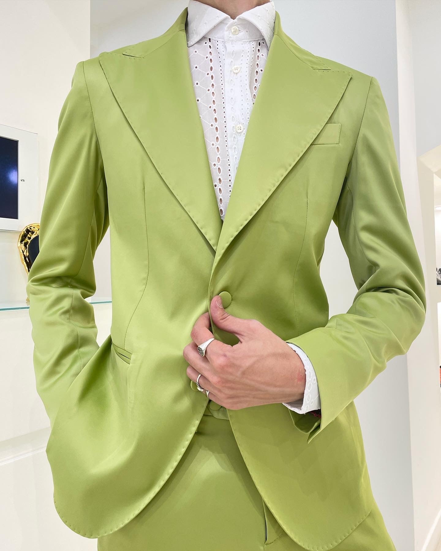 Veste ELTON JOHN - Satin Vert Acide