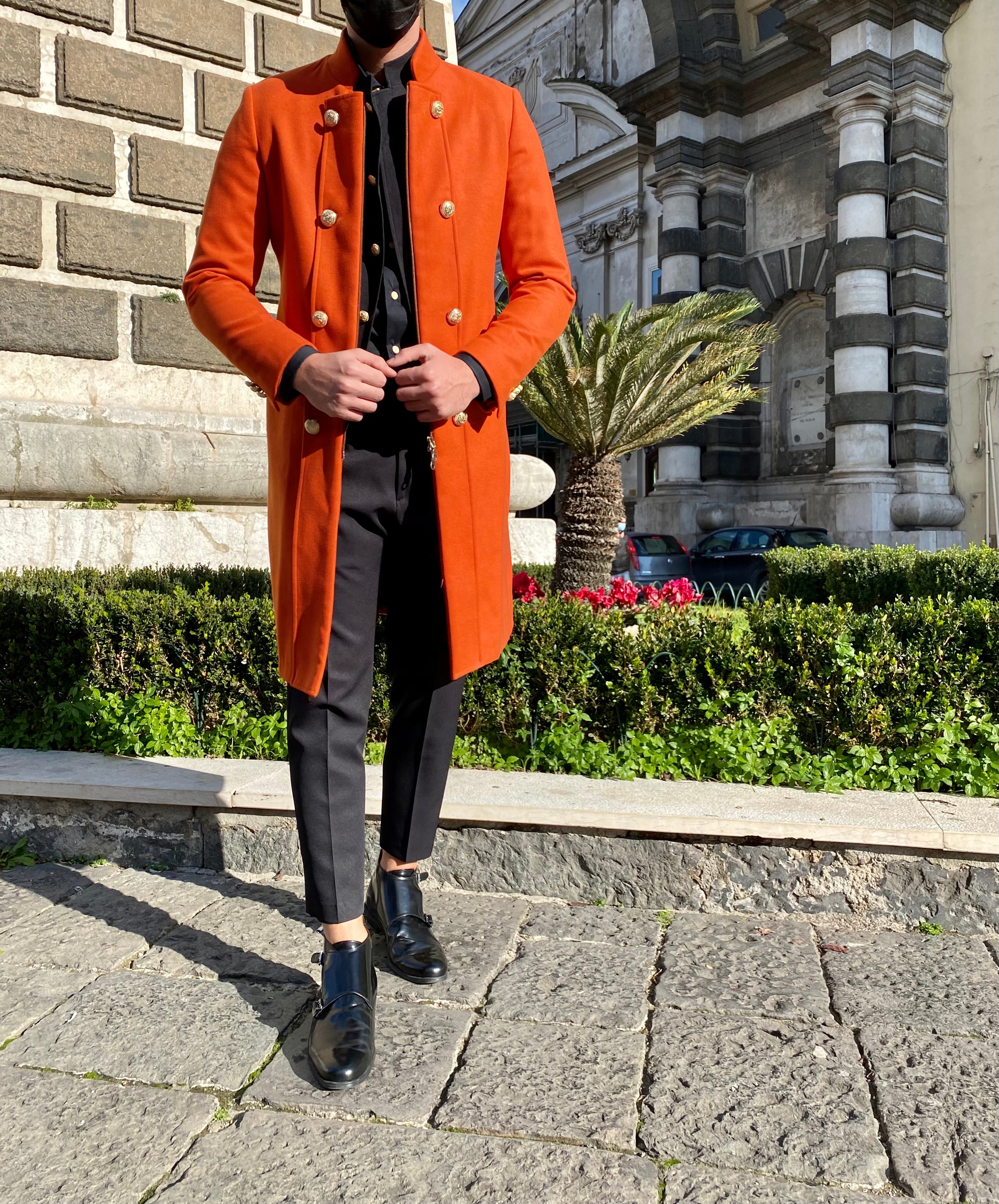 Cappotto CLOONEY - Orange/Gold Buttons