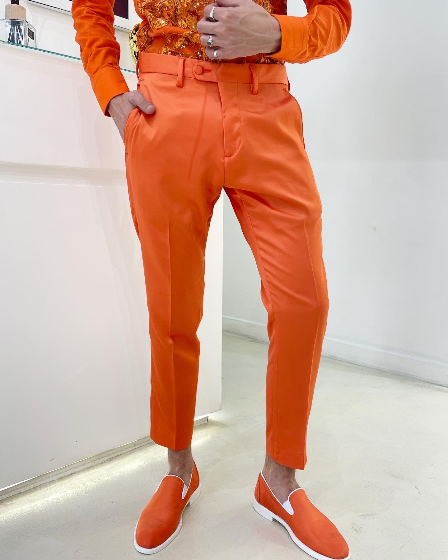 Pantalon SOLER - Satin Orange