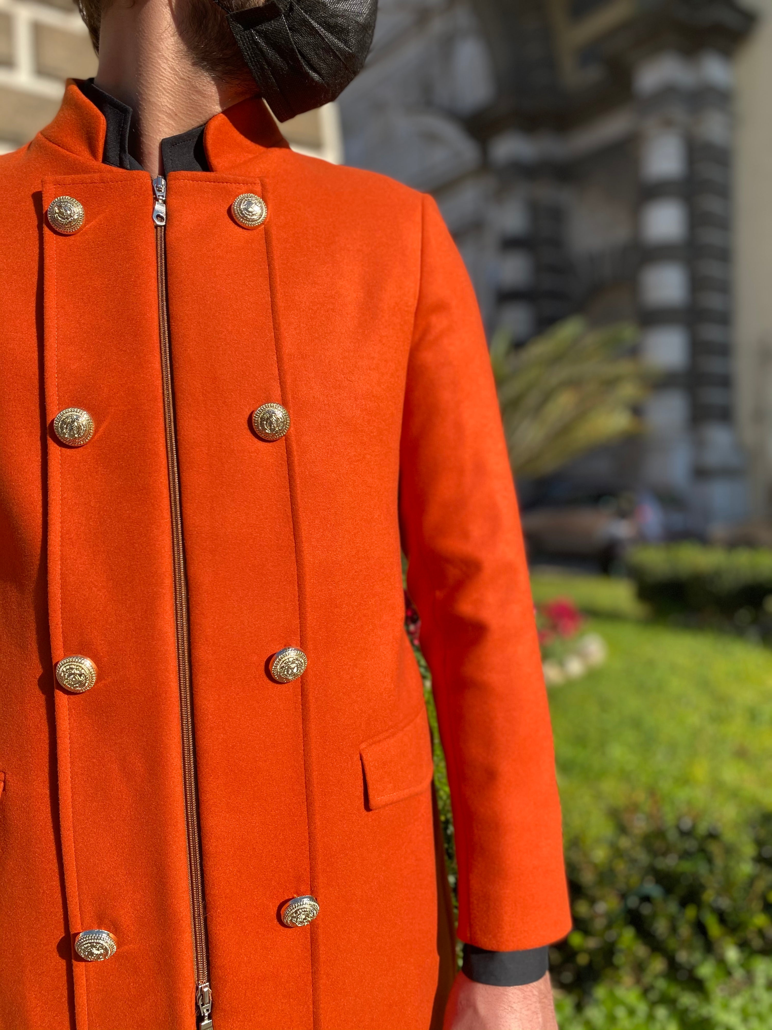 Cappotto CLOONEY - Orange/Gold Buttons