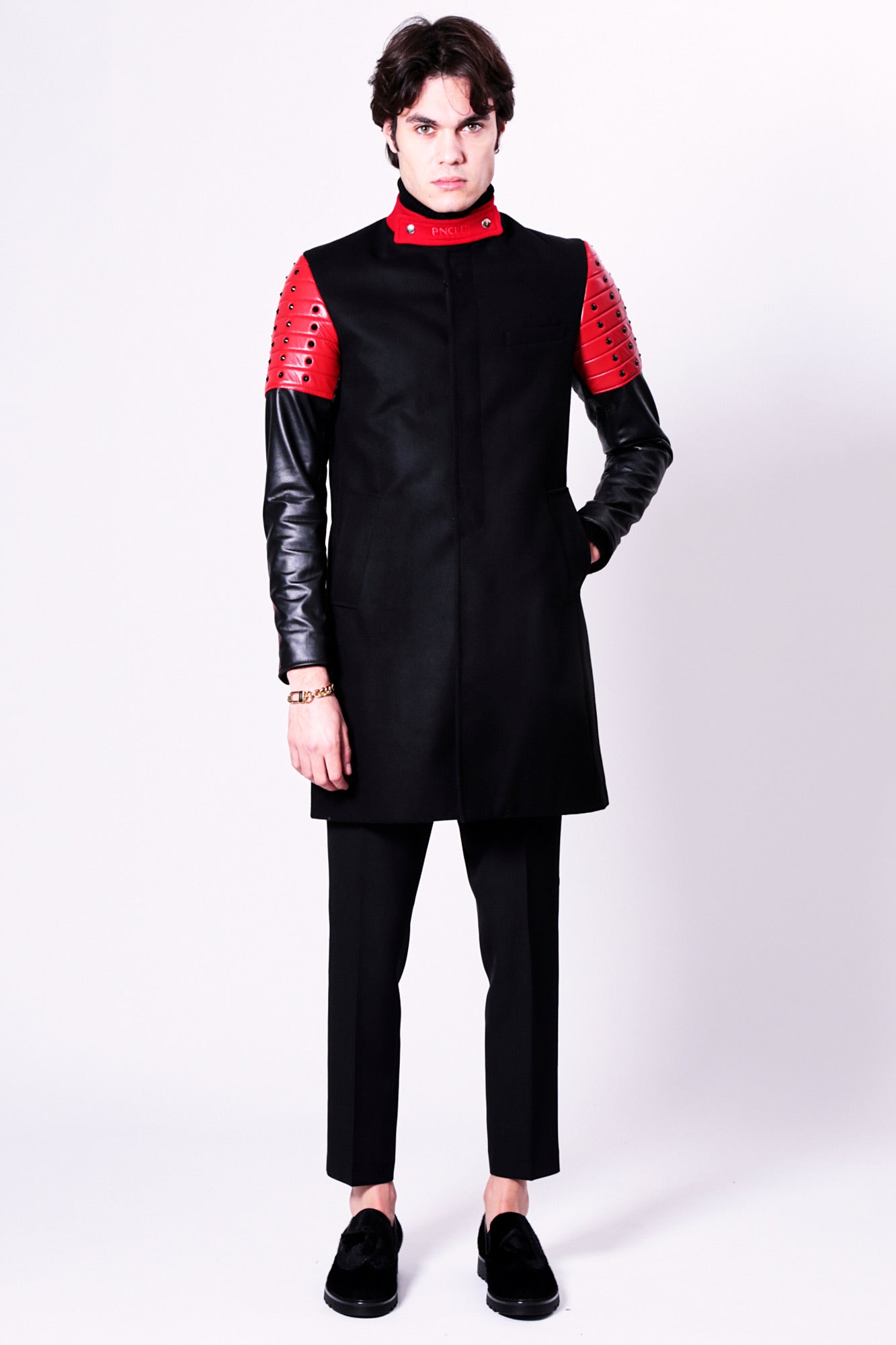 Cappotto DOWNEY - Black/Red Leather