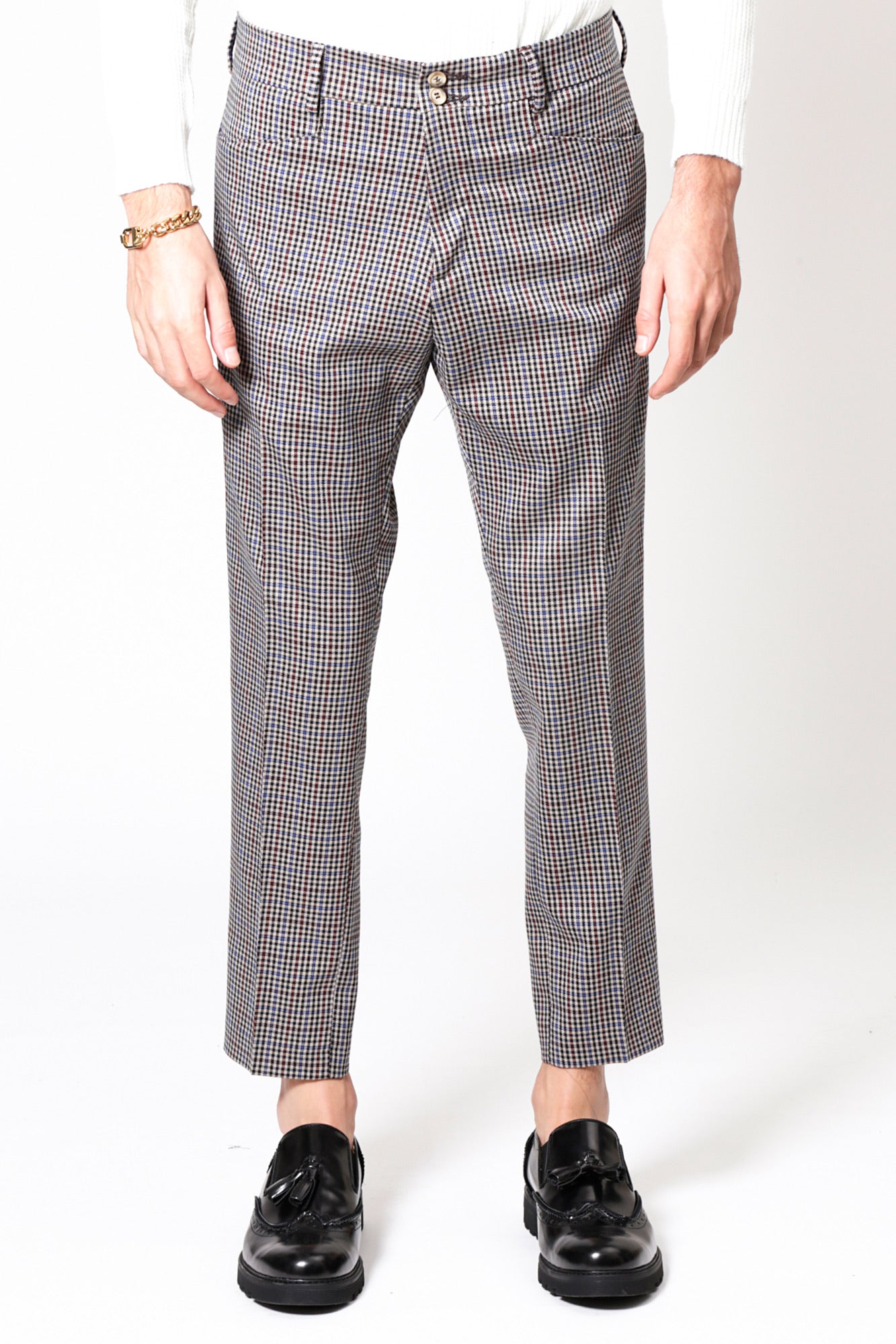 Pantalone SANTANA - Gray Square Red Line