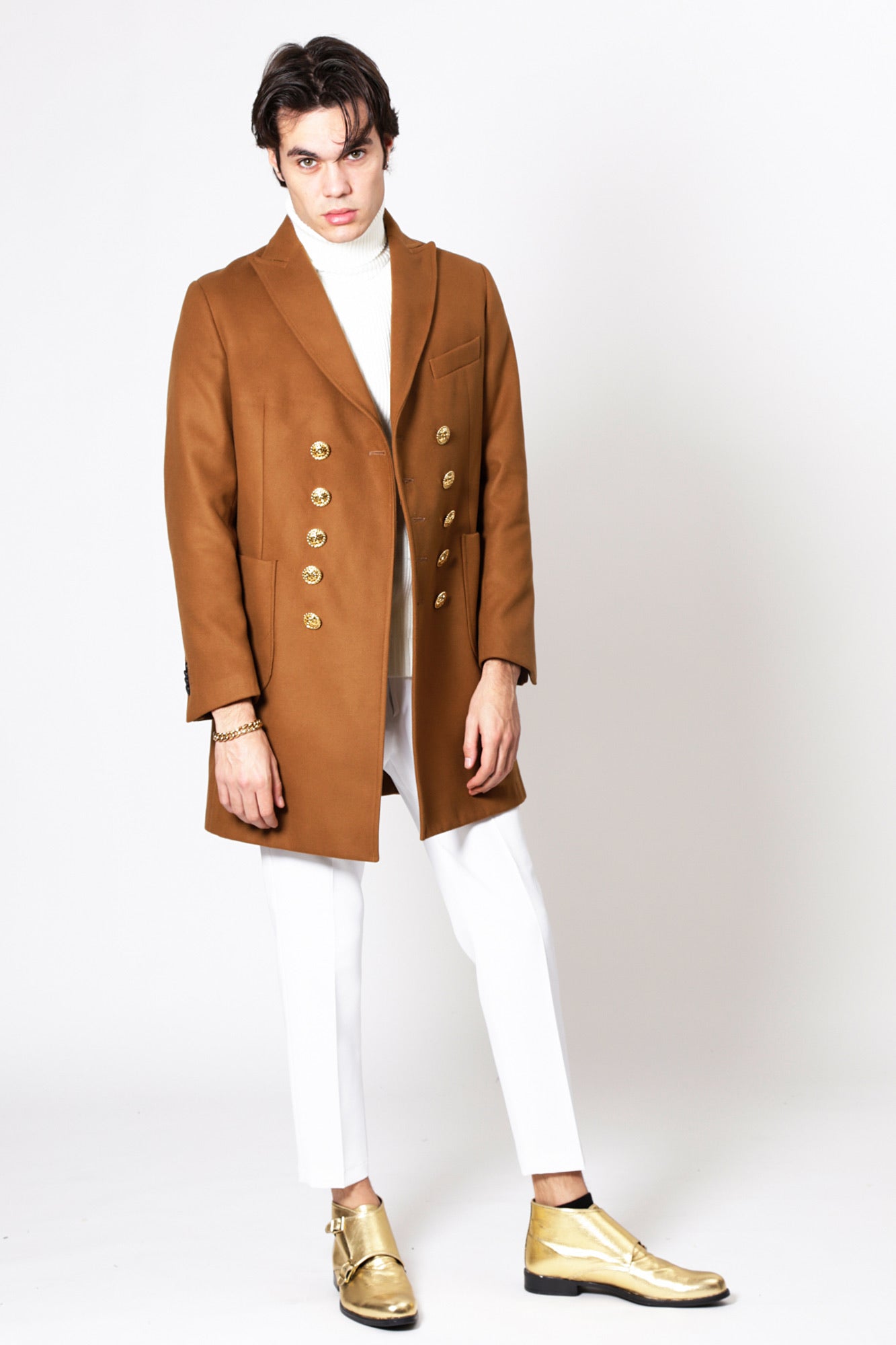 Manteau DEEP - Boutons Beige/Doré