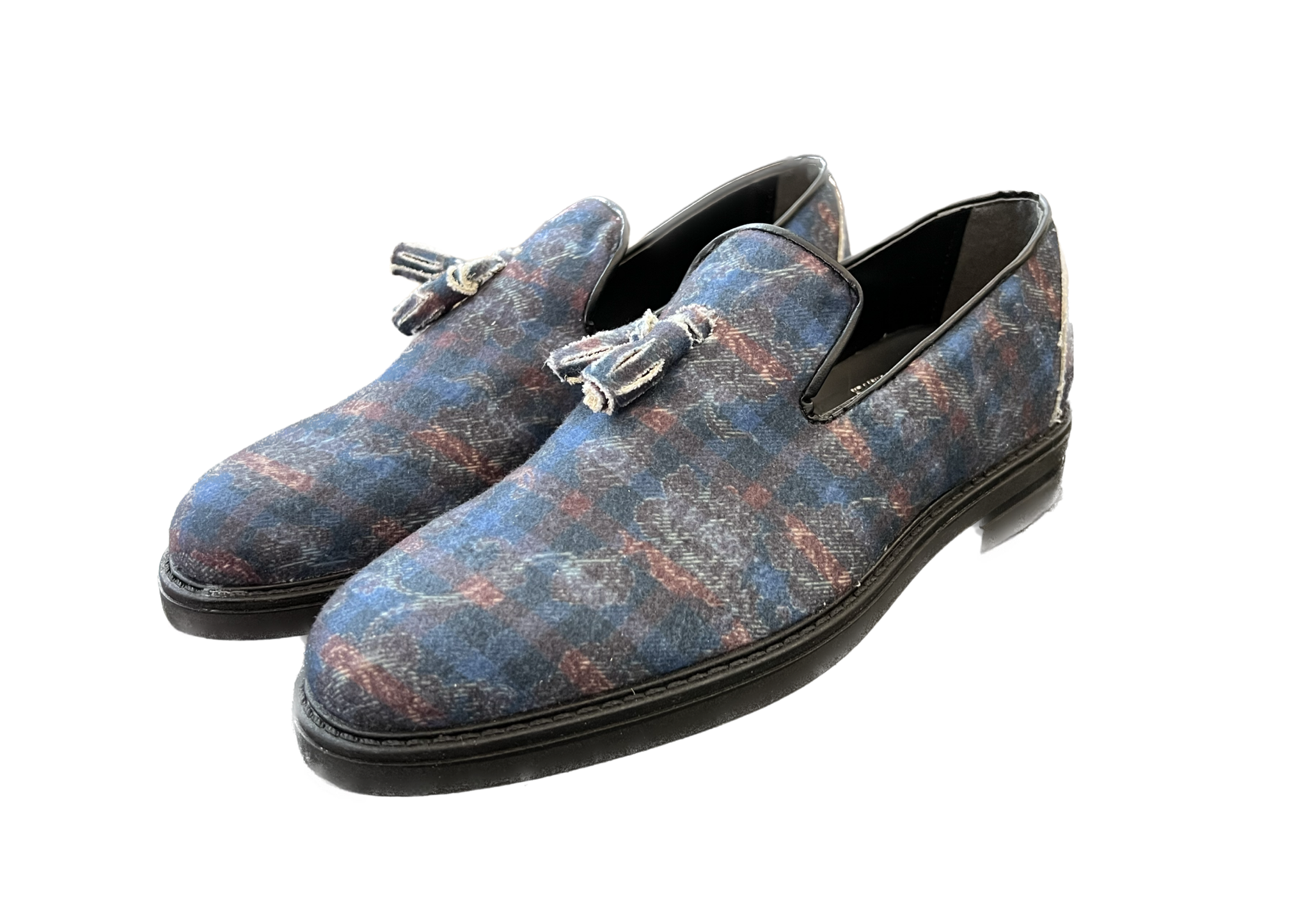 Chaussure PHARRELL - Carré Fleur Bleu Ciel Ligne Bordeaux