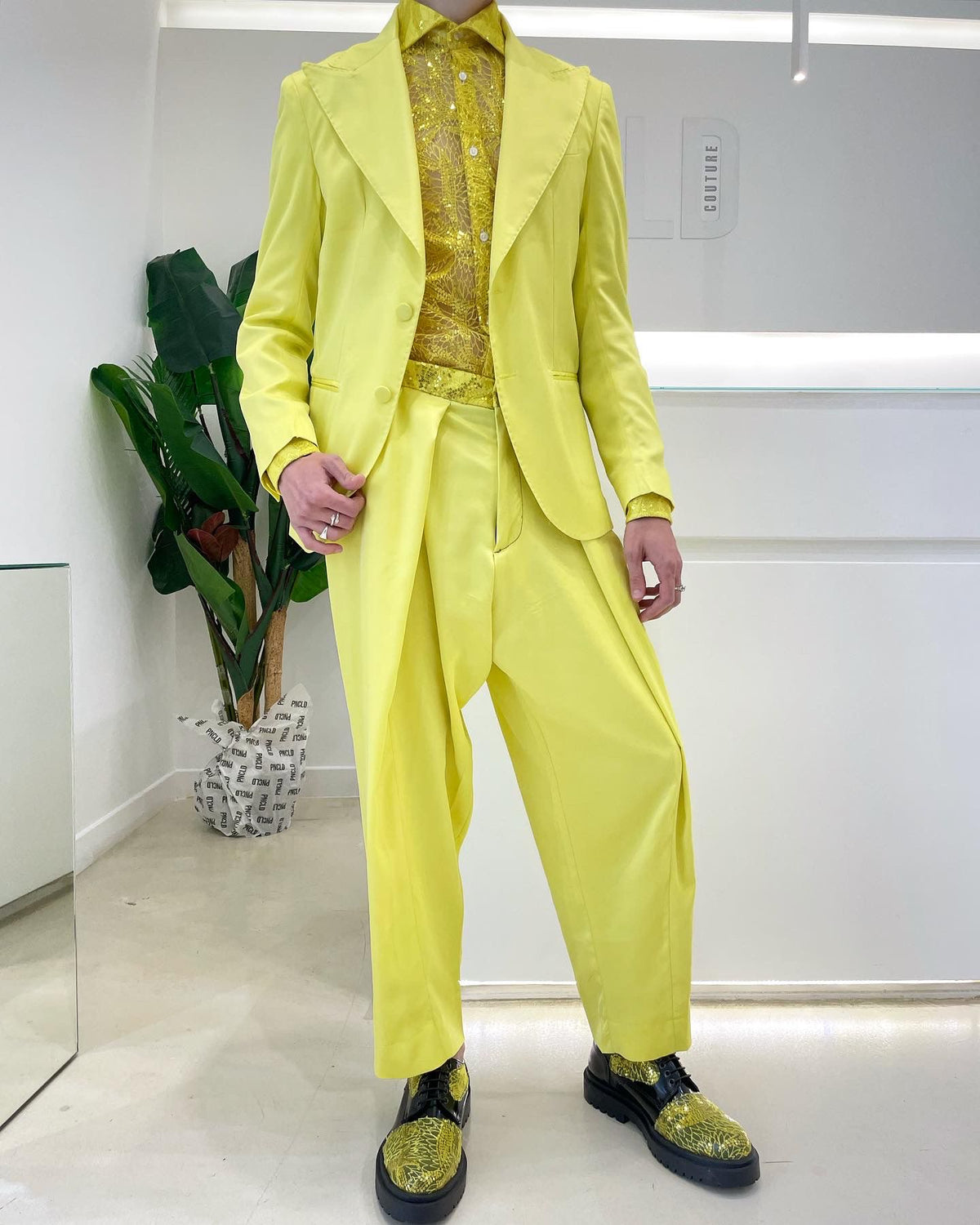 Pantalone SHAGGY - Yellow Satin Tulle