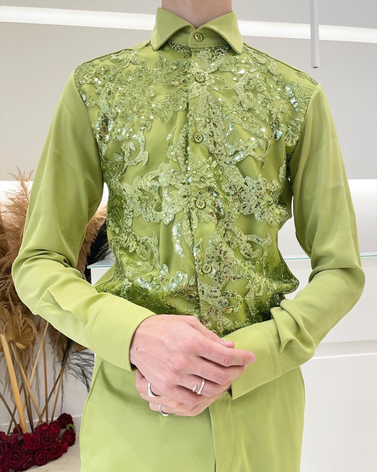 Camicia KOLORS - Green Acid Tulle