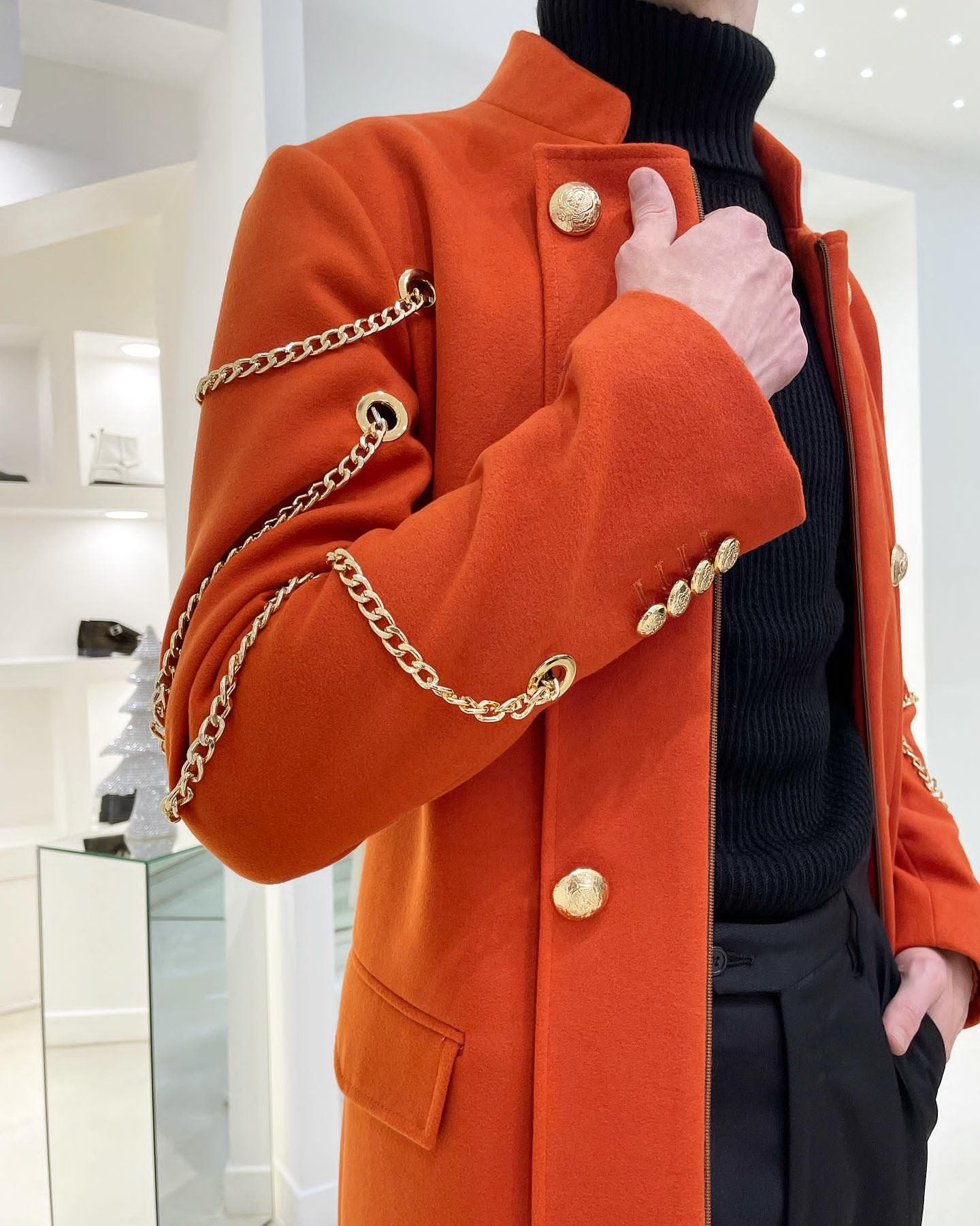 Manteau CLOONEY - Chaine Or Orange