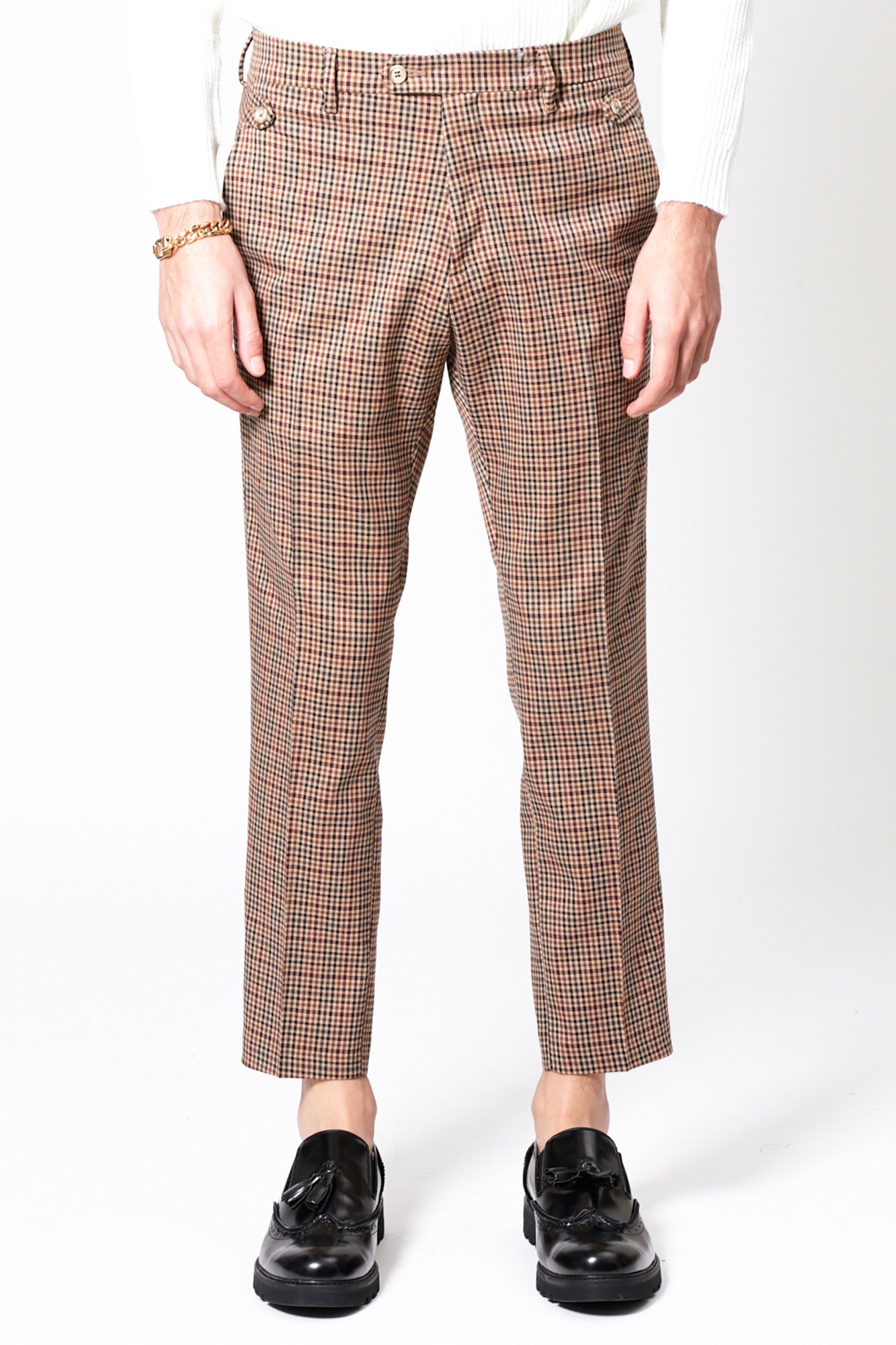 Pantalón HANCOCK - Beige Cuadrado Línea Roja