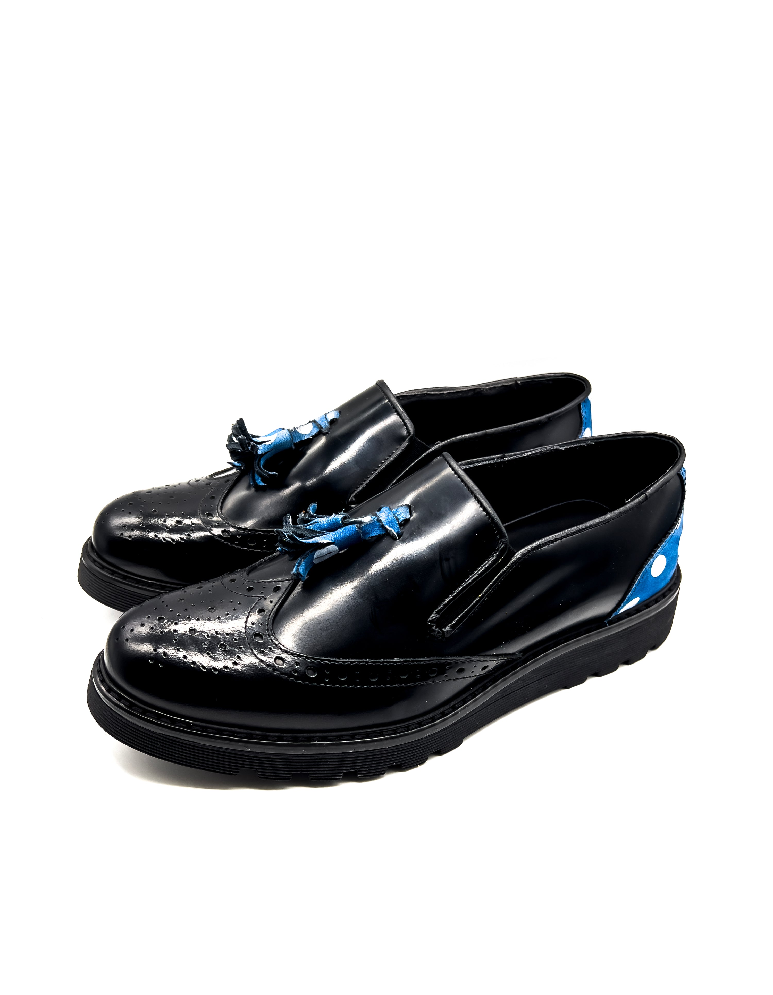 Zapato DYLAN - Negro/Azul cielo Pois Blanco