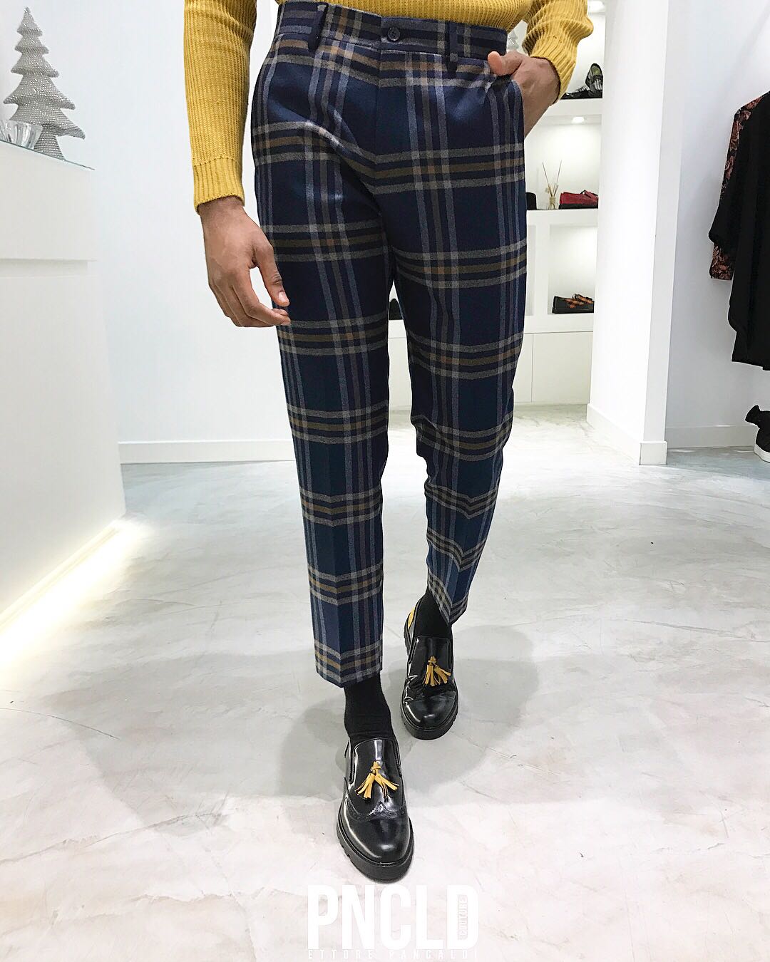 Pantalone TIMBERLAKE - Blue Square Mustard/White Line